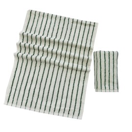 USTIDE Striped Luxury Fluffy 100% Cotton Hand Towel for Bath Fashionable Spa Gym Green White Stripe 2 Pack, 14 x 30 Inch