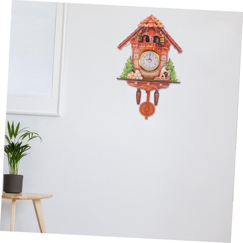 Alipis Wooden Wall Clock Classic Cuckoo Clock Silent Sweep for