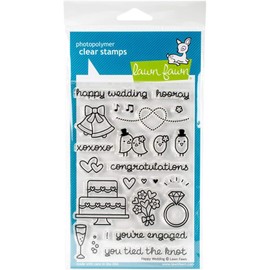 Lawn Fawn Happy Wedding 4"x6" Clear Stamps LF887