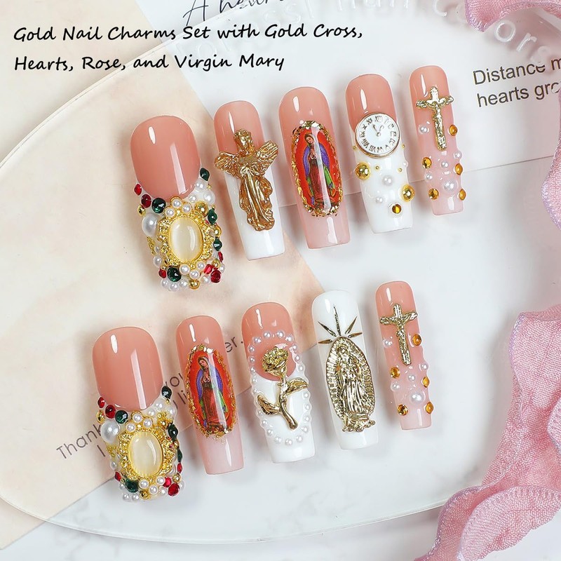 72PCS Gold Nail Charms