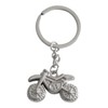 Keychain, key ring motocross silver steel.