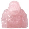 SUNYIK Rose Quartz Hand Carved Happy Buddha Statue Pocket Specimen