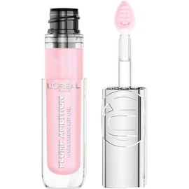 L'Oréal Paris Plump Ambition Lip Oil, Brillo Labial Efecto Voluminizador con Ácido Hialurónico, Hidratación Intensa para tus Labios, Tono Cristal Clear, 5 ml