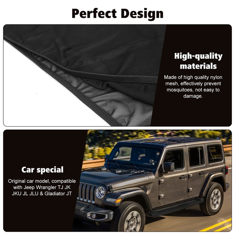 Front Window Sun Shade Covers Elasticized Breathable Mesh Car Side