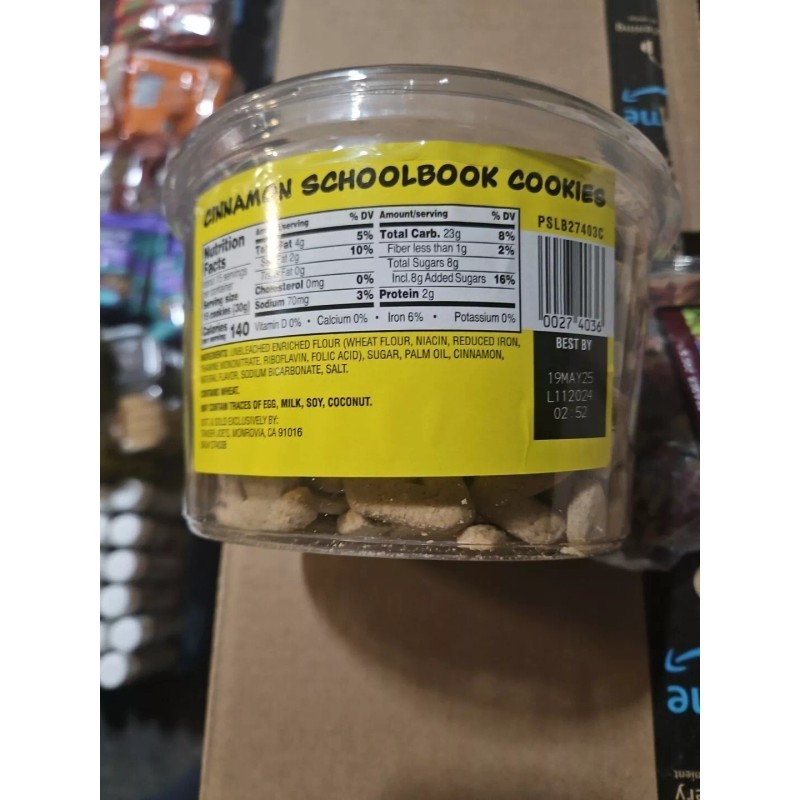 Trader Joe's Cinnamon Schoolbook Cookies 16 Oz. Container ( Snacks