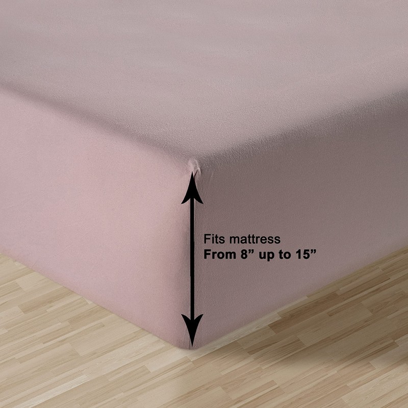 Lane Linen 100% Organic Cotton Twin Fitted Sheets, Lilac, 2-Piece