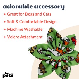 Huxley & Kent Pet Pinwheel | Happy Camper (Large) | Fall Collar Accessory for Dogs/Cats | Bow Collar Attachment | Cute, Comfortable Accessory | H&K Pinwheel for Pets