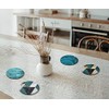 4 x Round Art Deco Coasters - Teal Blue Agate