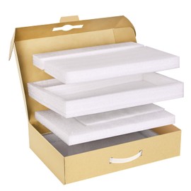 Laptop Shipping Box with Protective Foam & Anti-Static Bag, Fits 10-17 Inch Laptops, Universal Computer Mailer Kit with UN3481 Label for Secure Moving, Storage & Repair