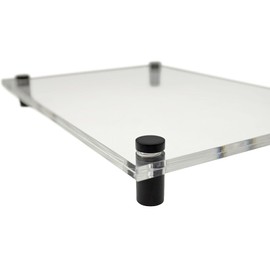 EH Design Acrylic Door Sign / Wall Sign I Transparent Clear Cover Office Sign for Writing Yourself Information Sign for Wall Mounting I Includes Mounting Material (120 x 210 mm Black)