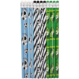 iplusmile 12 pcs Soccer Pencil, Pencil, Children's Pencil, Sketch Pencil, Fashionable, Soccer Pattern, Soft and Comfortable with Eraser for Elementary School Students, Football, Stationery,