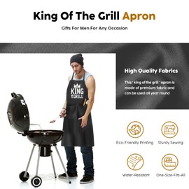 JDNFYGX Funny Apron Gifts for Men Christmas 2023, Dad Gifts for Fathers Day, Birthday - Christmas Gifts for Men, Boyfriend, Husband, Brother, Grandpa - Cooking BBQ Grilling Aprons for Men Xmas Gifts