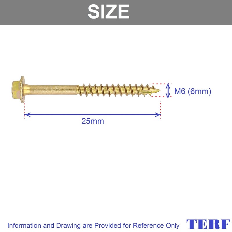 TERF® 6.0 X 25mm Advanced Turbo Coach Screws 6.0 X