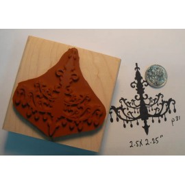Dragonflylaser Chandelier silhouette style rubber stamp WM  P20
