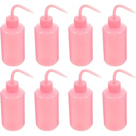 Botella Vacía para Limpieza de Pestañas 250ml de Abs Resistente a Impactos Boquilla Curva Rosa, Paquete de 8 Piezas Adecuado para Limpieza y Maquillaje