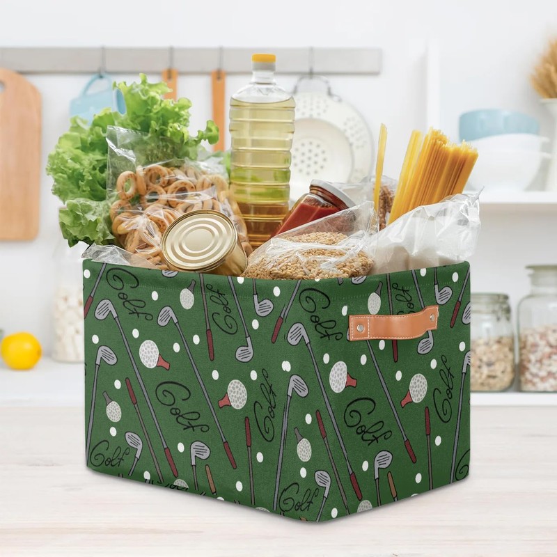 OMFUNS Sports Golf Rectangle Storage Basket Golf Ball Foldable Storage