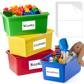 160 Pcs Large Blank Labels for Storage Bins, 6 X 4 Inch Removable Tear Resistant No Residue Storage Bins Labels for Home Organization, Kitchen Storage, Business, School