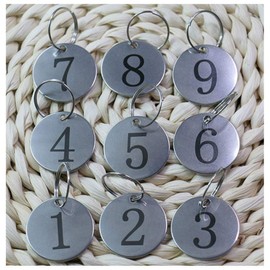 Sourcemall Stainless Steel Numbered Tags for Labelling Key Rings with Numbers 3cm, stainlesssteel