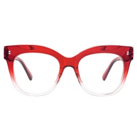 WEMOOTANTS Reading Glasses 2.75 Women Big Square Red Readers 100 125 150 175 200 225 250 275 300 350 400
