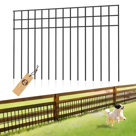 10 Packs Animal Barrier Fence - 24in(L) X15in(H) Black Garden Fencing, No Dig Animal Barrier for Dogs, Rabbits, and Small Animals, Underground Digging Guard for Yard Patio