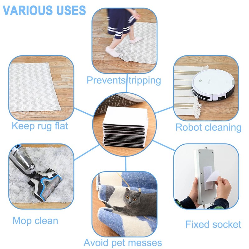 Rug Anchors Carpet Hook and Loop Non-slip Mat Anti-skid Stickers