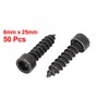 uxcell 6mm x 25mm Threaded Carbon Steel Hex Head Self
