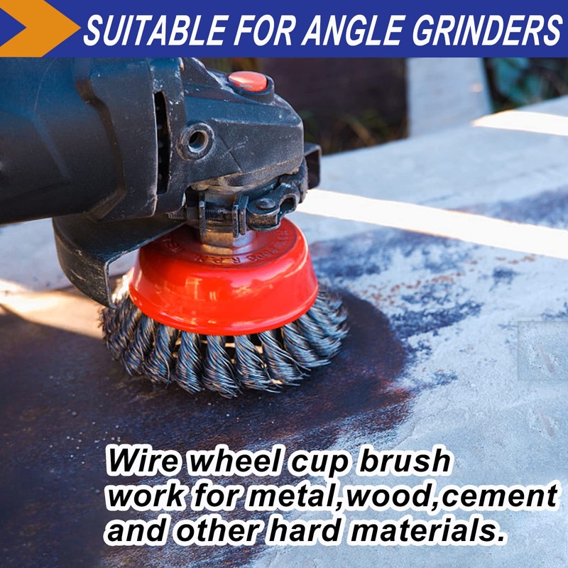 4 Inch Wire Wheel Brush Set for Grinder, DaduoRi 6