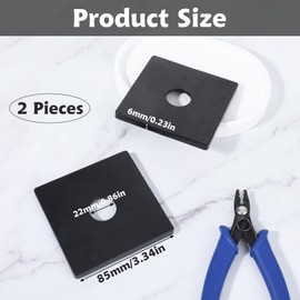 PEOVLVN 2 Pcs Plumbing Cover Plates, Square Shower Arm Flange Escutcheon Plate Wall Split Pipe Flange Cover Plate for Fixed Shower Head Faucet Standard 1/2 Inch Pipes (Black)