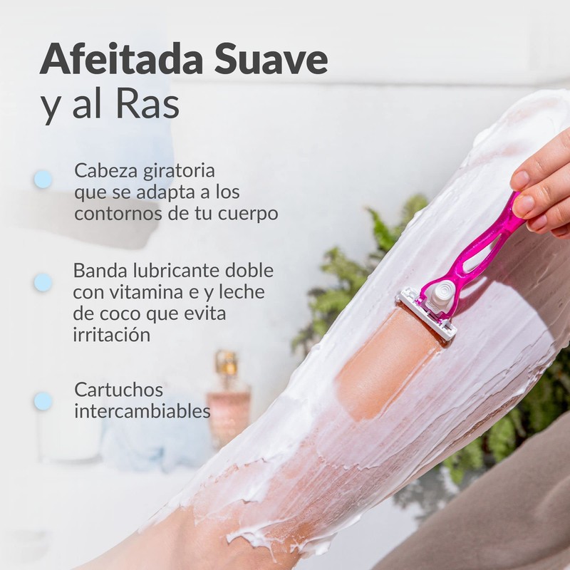 BIC Rastrillo Soleil Acero Inoxidable Mango Ergonómico Banda Lubricante con