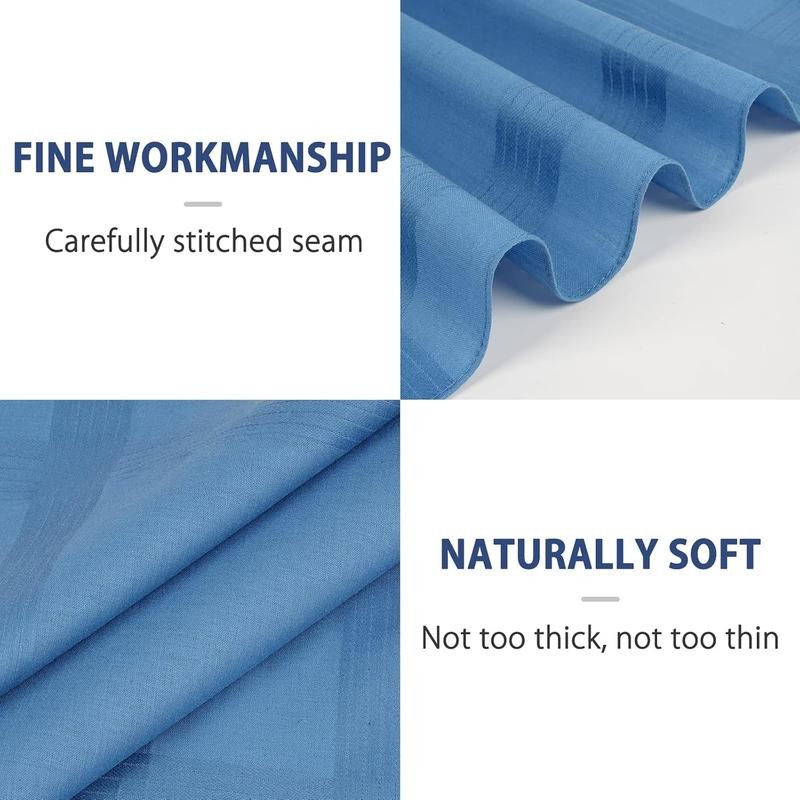 Men's Pure Cotton Handkerchiefs with Hem, Bulk Set Hankies -