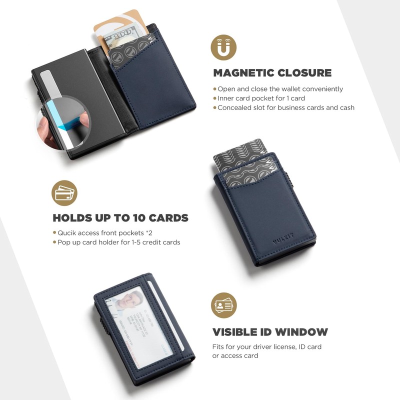 VULKIT Slim Credit Card Holder with RFID Blocking Card Holder