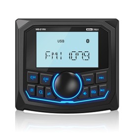 Waterproof Bluetooth Radio for Golf Cart: DOVOX Boat Marine Gauge Stereo - 2.8 Inch LCD Display AM FM USB AUX Subwoofer 200W Output - Gift for Golfer