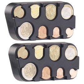 infactory Coin box: Set of 2 Euro coin collectors with quick fixing (coin box for change).