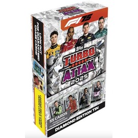 Topps Turbo Attax Formula 1® 2025 - Mega TIN Diamond Edition | 60 Cards + 6 Limited Editions + Heartforcards® Shipping Protection