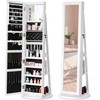 Furmax 360° Rotating Jewelry Cabinet, Lockable Jewelry Organizer with Full-length