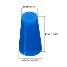 MECCANIXITY Silicone Rubber Tapered Plug 9.5mm to 14.3mm Solid Blue for Powder Coating, Painting, Anodizing, Plating, Sandblasting, Laboratory Use 10 Pieces