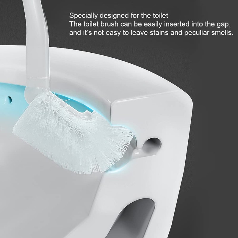 Baffect Curved Toilet Brush Plastic Long Antislip Grip Handle Toilet