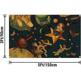 The Smashing Rock Band Pumpkins Tapestry Mellon Collie And The Infinite Sadness Album Cover Tapestry 40x60 IN with  Tapestry Wall Hanging for College Dorm Room Decor, Parties, Gift, green - Size: 50x60