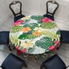 Tropical Round Tablecloth, Hawaiian Palm Tree Hibiscus Flowers Plants Tablecloths,