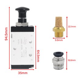 GCESSOIRY 1/4" NPT 5 Ways 2 Positions Air Hand Lever Valve, 4R210-08 Pneumatic Solenoid Valve, Manual Control Push-Pull