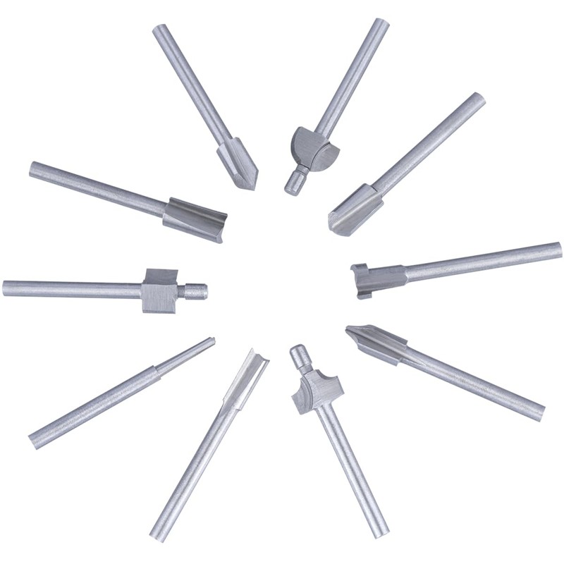 Wolfride 10Pcs HSS Router Bits, Carbide Engraving Bit Set with