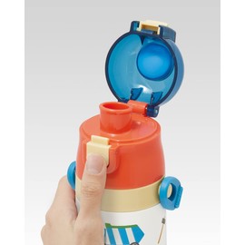 Skater SKDC4-A Children's Stainless Steel Water Bottle, 2-Way Direct Drinking, 16.5 fl oz (470 ml), Cup Drinking 15.2 fl oz (430 ml), Working Car, Lightweight, For Boys, Hot and Cold Water Bottle, Sports Bottle, Cute, Kids, Children, Water Bottle