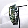 Paialco Set of 3 Moss Agate Gemstone Elastic Bead Bracelet