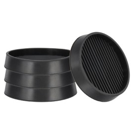 PATIKIL Round Rubber Caster Cups 3 Inch, 4 Pcs Anti-Sliding Furniture Pads Leg Coasters Bed Stoppers for Hardwood Floors Couches Table Chairs Sofa Feet, Black