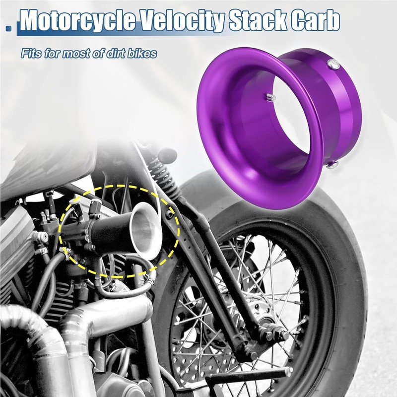 55mm Velocity Stack Motorcycle Velocity Stack Aluminum Alloy Purple