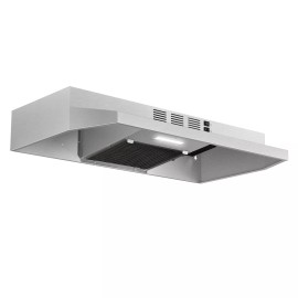 Zomagas/SNDOAS 24/30/36 inch Under Cabinet Range Hood Kitchen Cook Fan w/LED Sliver/White/B - Silver30inch