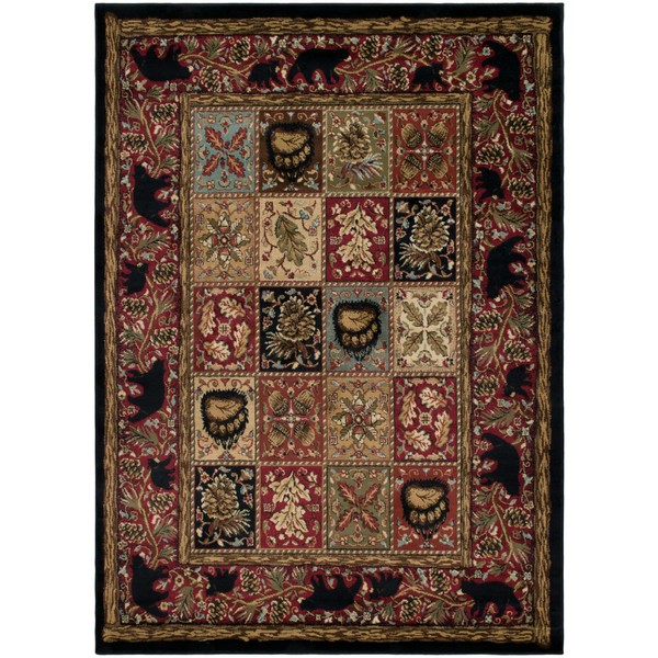Rustic Lodge Persian Black 5x7 Area Rug, 5'3x7'3