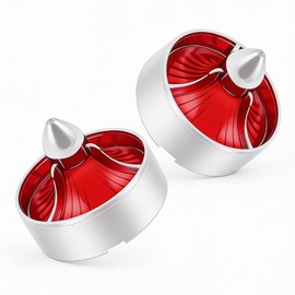 BOSYCY Motorcycle 2" Turn Signals' Lens Caps 2 Pack Turbo Red Lenses, Rear Tail Light Lens Covers Universal Harley Softail Street Road Glide Sporsters Accessories-Snap Replacement