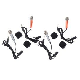 FUNOMOCYA 4pcs Mini Microphones Laptop Phone Recording Handheld Singing Metal Aluminum Alloy Portable