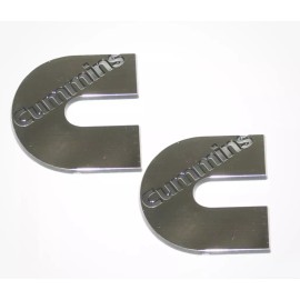Cummins Diesel Engine Logo Chrome Badge Emblem Decal. 2 PACK SPECIAL.